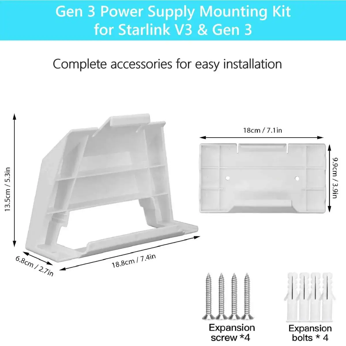 ABS plastic Starlink Gen3 mount structure close-up